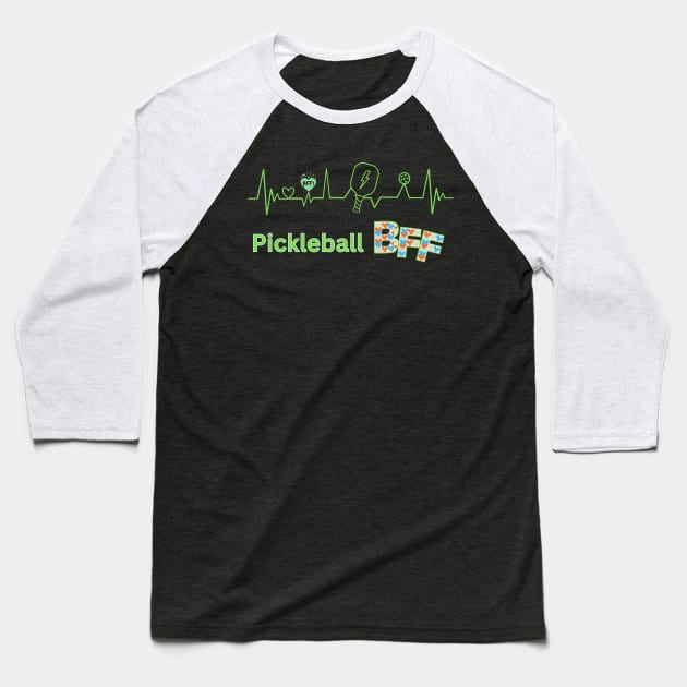 Pickleball player best friend forever BFF  Green Baseball T-Shirt by KIRBY-Z Studio